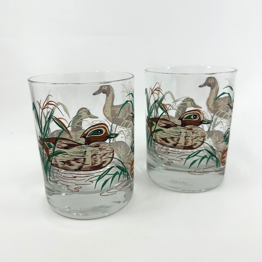 Vintage Duck Marsh Whiskey Glasses Drinking Glasses Modern Tastesetter Designs
